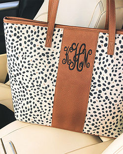 Monogrammed Leopard Tote