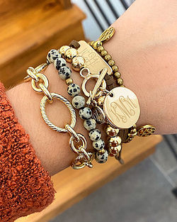 Monogrammed Ball Bracelet