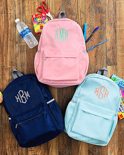 Kids Monogrammed School Backpacks