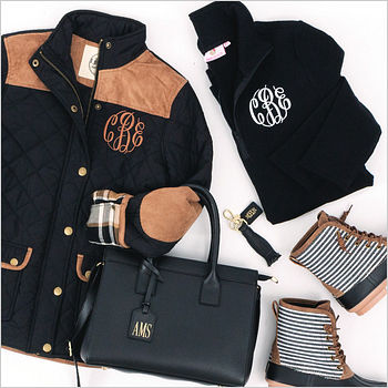 Black Basics monogram black clothing and accessories