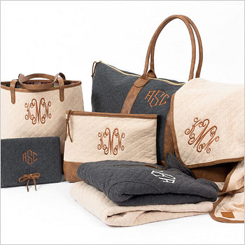 Quilted Collection tan and black bags