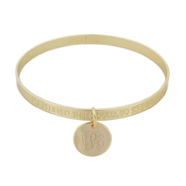 Gold She Believed She Could Inspirational Bracelet