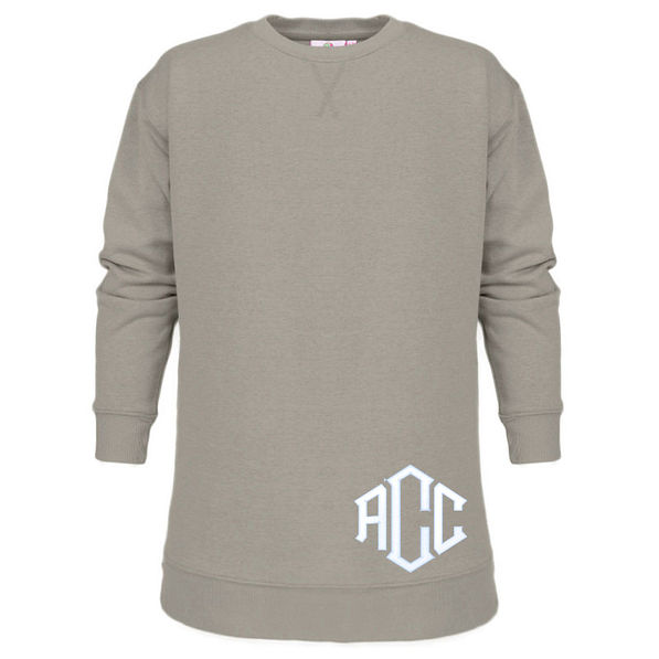 Monogrammed Sweatshirt Tunic in grey