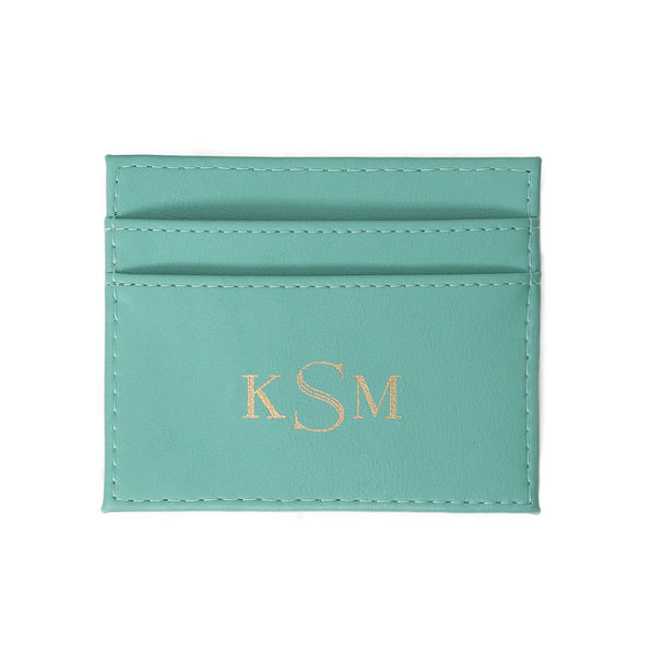 Monogrammed Mint Card Case