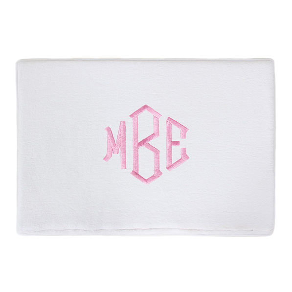 White Monogrammed Bath Mat
