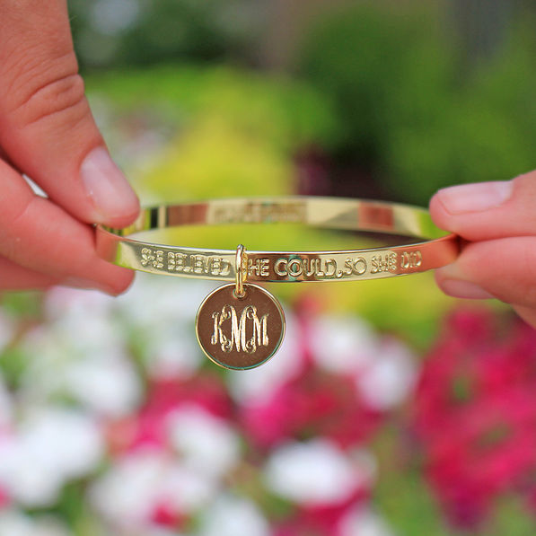 She Believe She Could So She Did Bracelet in Gold