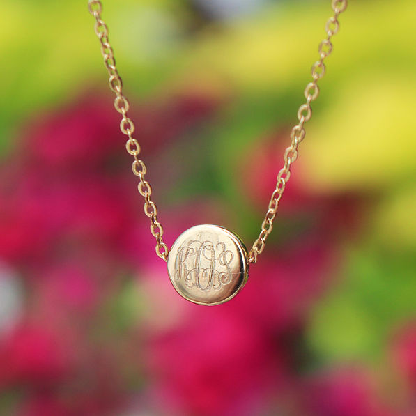 Custom monogrammed gold choker