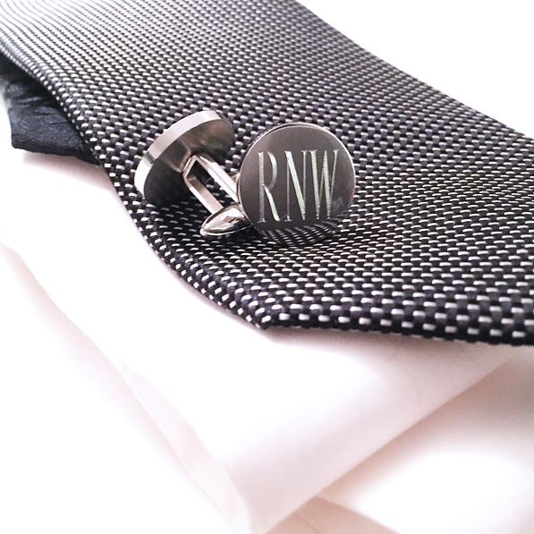 Men's Custom Cuff Links on pattern Tie