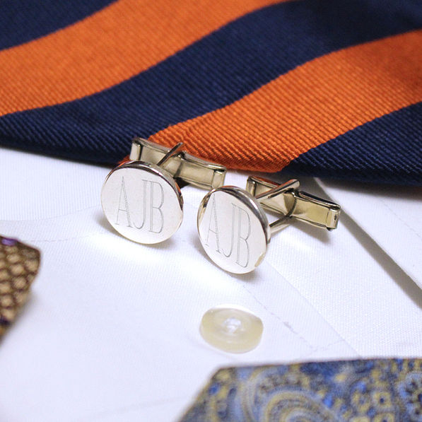 Stainless Steel Monogrammed Cuff Links