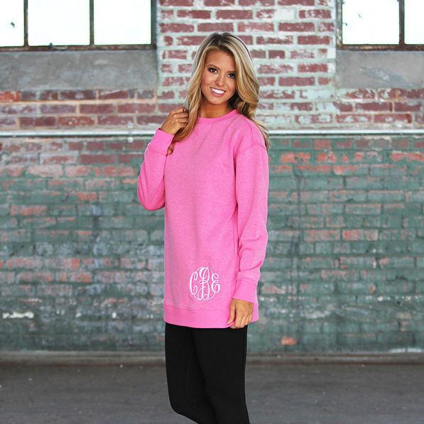 Monogrammed Sweatshirt Tunic