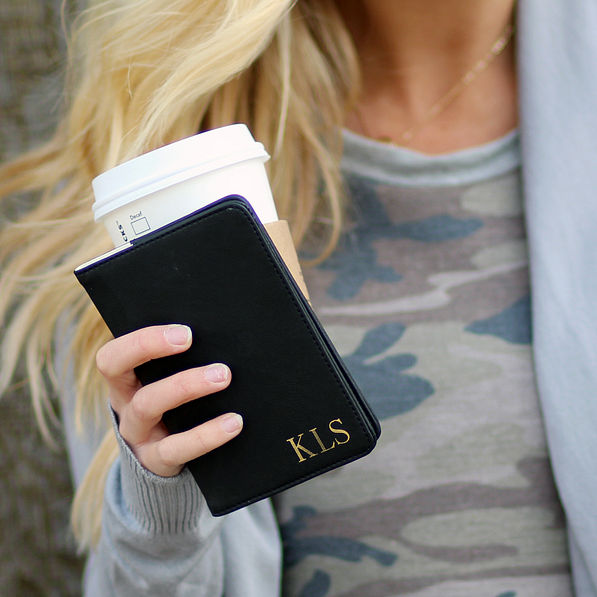 Personalized Passport Holders in black