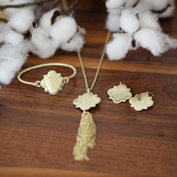 Monogrammed Quatrefoil Earrings