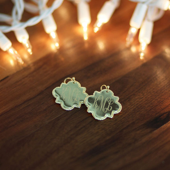 Monogrammed Quatrefoil Earrings