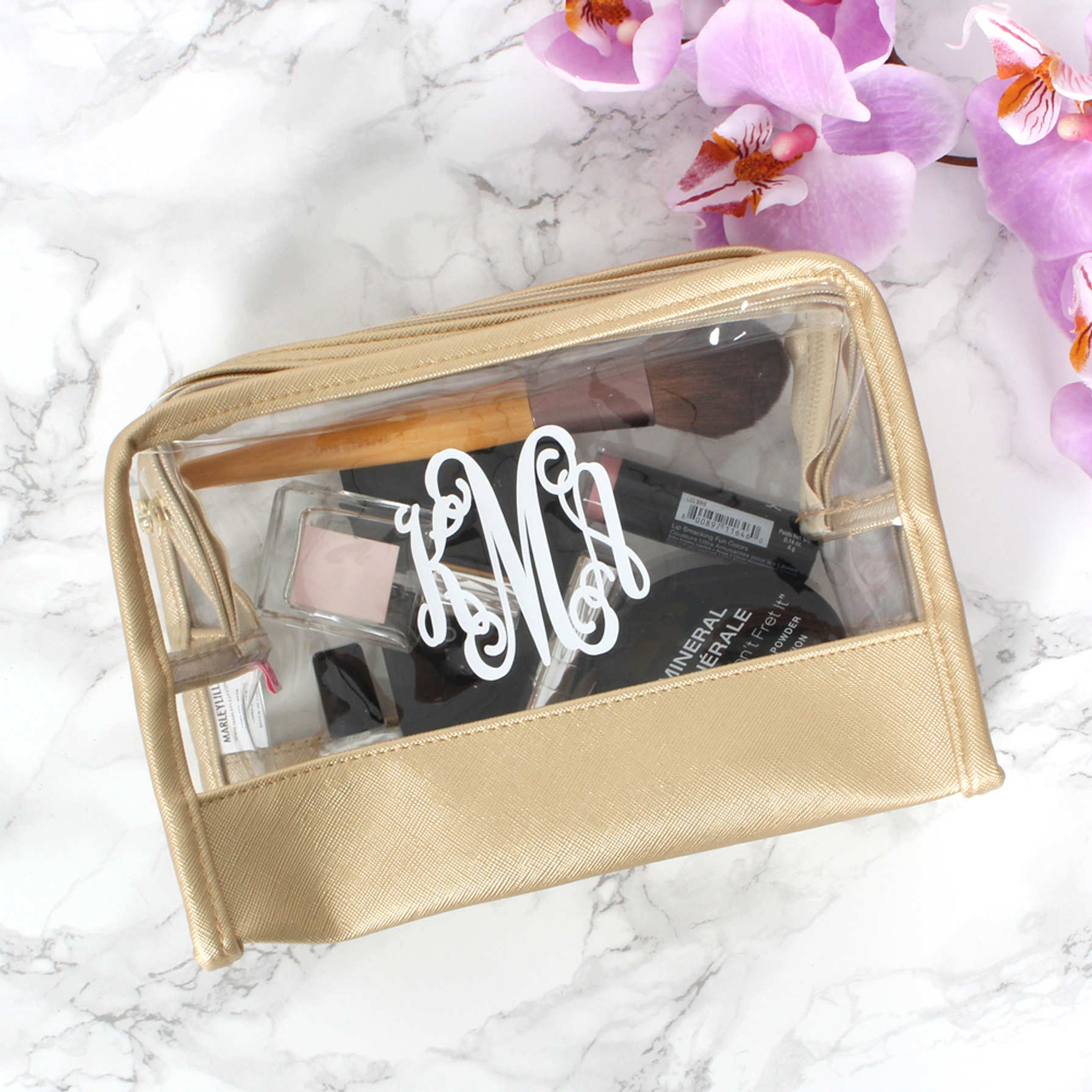 Personalized Clear Makeup Bag Marleylilly