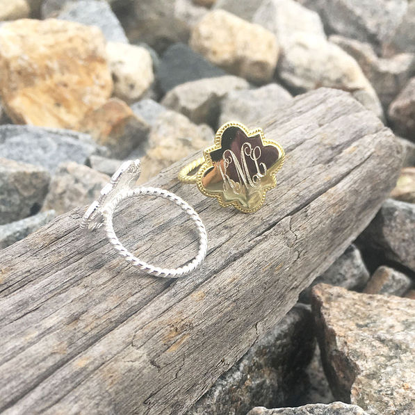 gold and silver quatrefoil rings