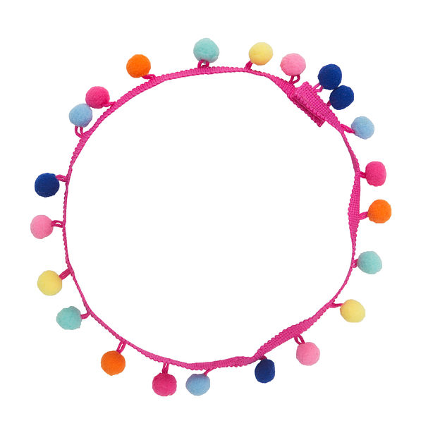 multicolored poms for around sun hat