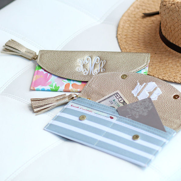 embroidered wallets with card pockets