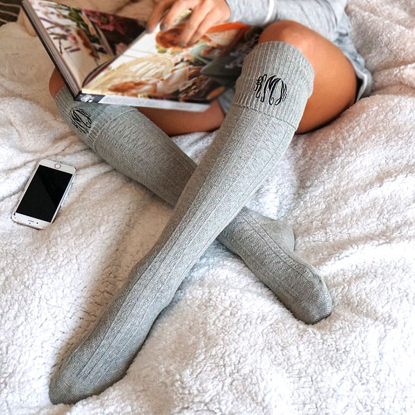 Monogrammed Tall Knee Socks