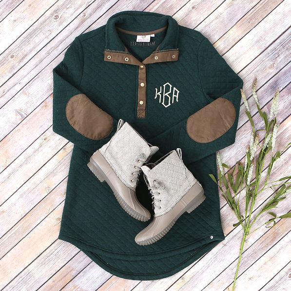 Monogrammed Quilted Pullover Tunic