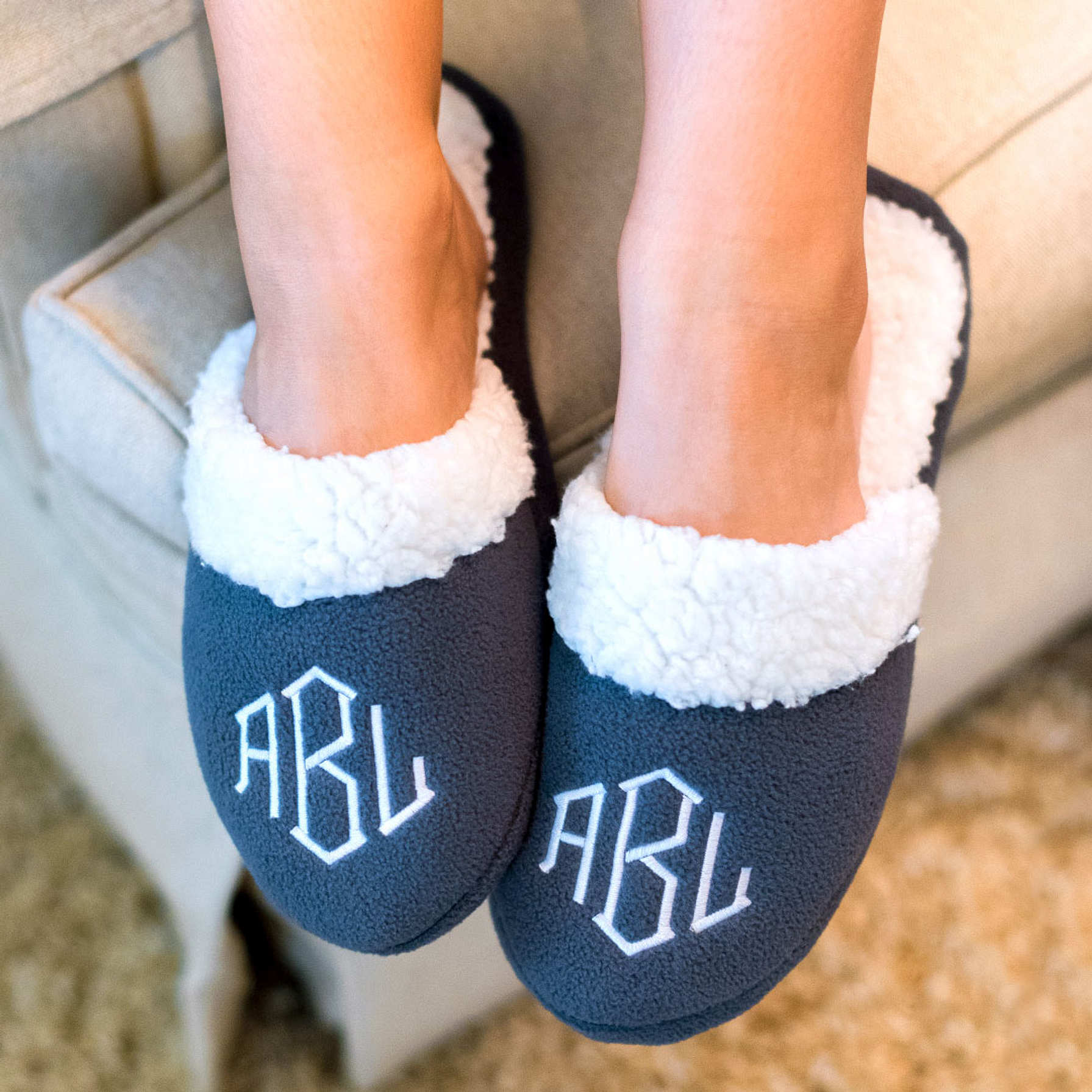 Monogrammed Slippers for Women — Marleylilly