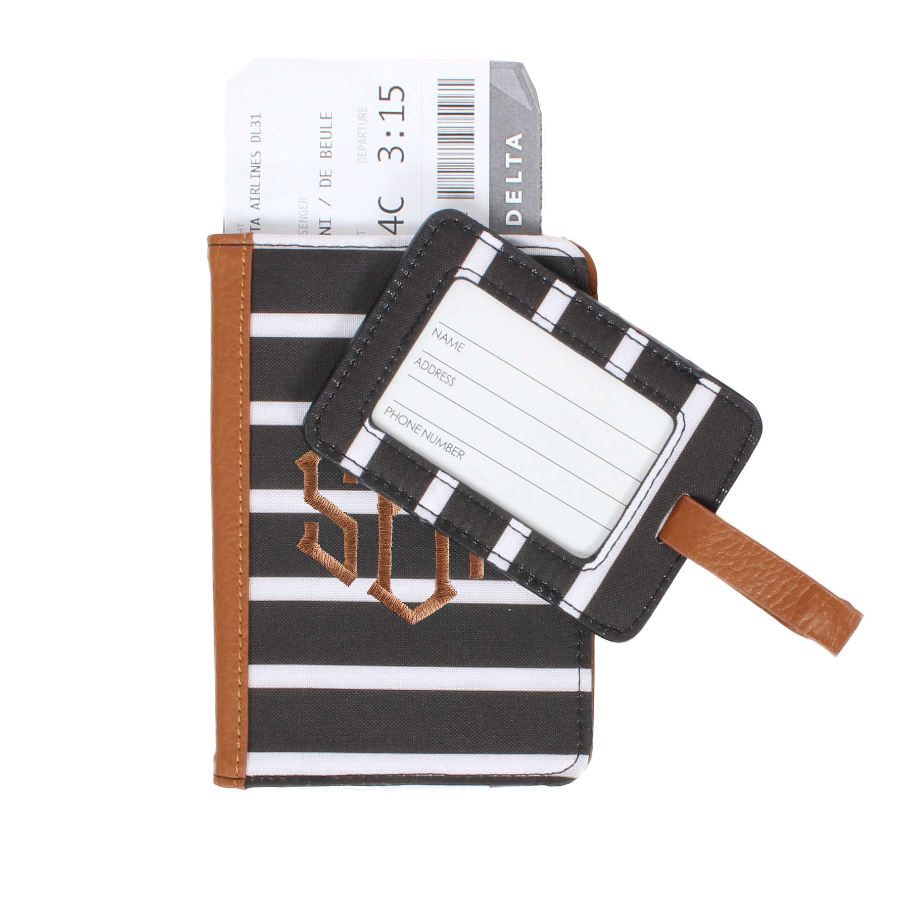 Personalized Passport Holder with Luggage Tag Marleylilly