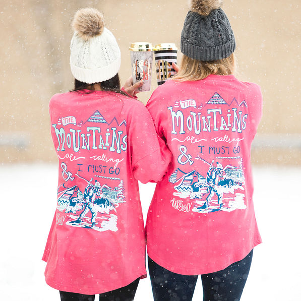 Long sleeve monogrammed ski tee shirt