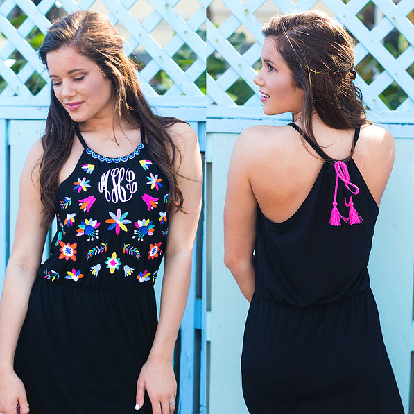 halter top patterned mexicali monogrammed dress