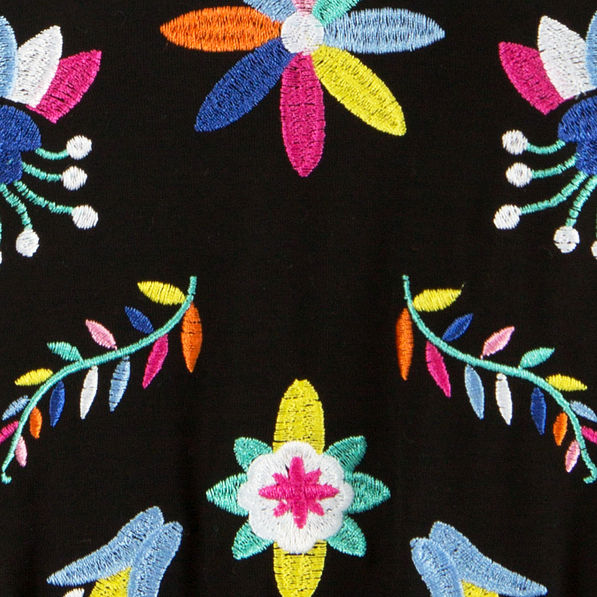 embroidered detailing of monogrammed mexicali maxi dress