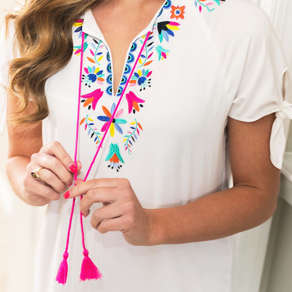 Embroidered Details on Mexicali Dress
