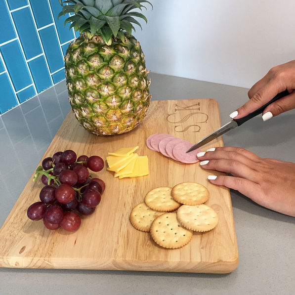monogrammed wood cutting board