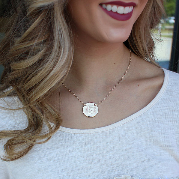 Custom engraved gold necklace