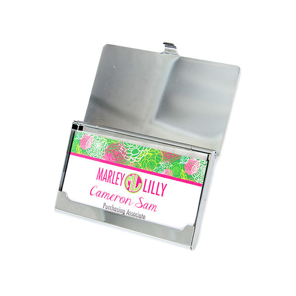 monogrammed business card case