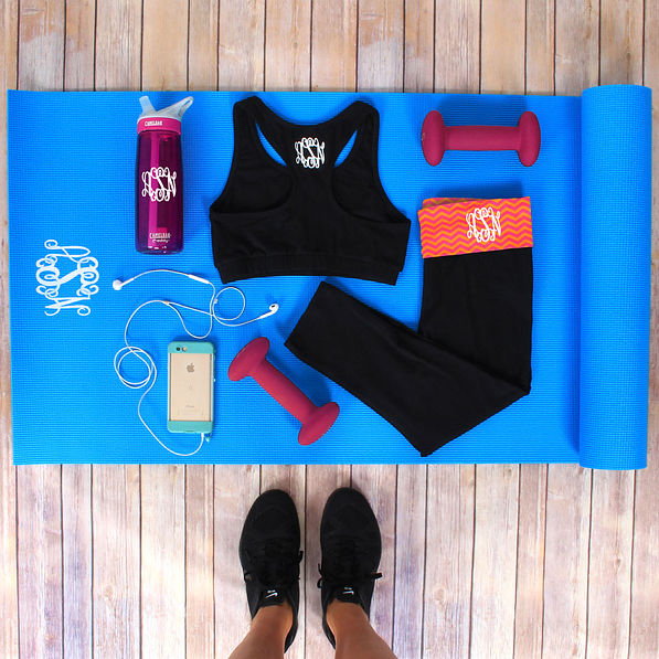 monogrammed gym accessories