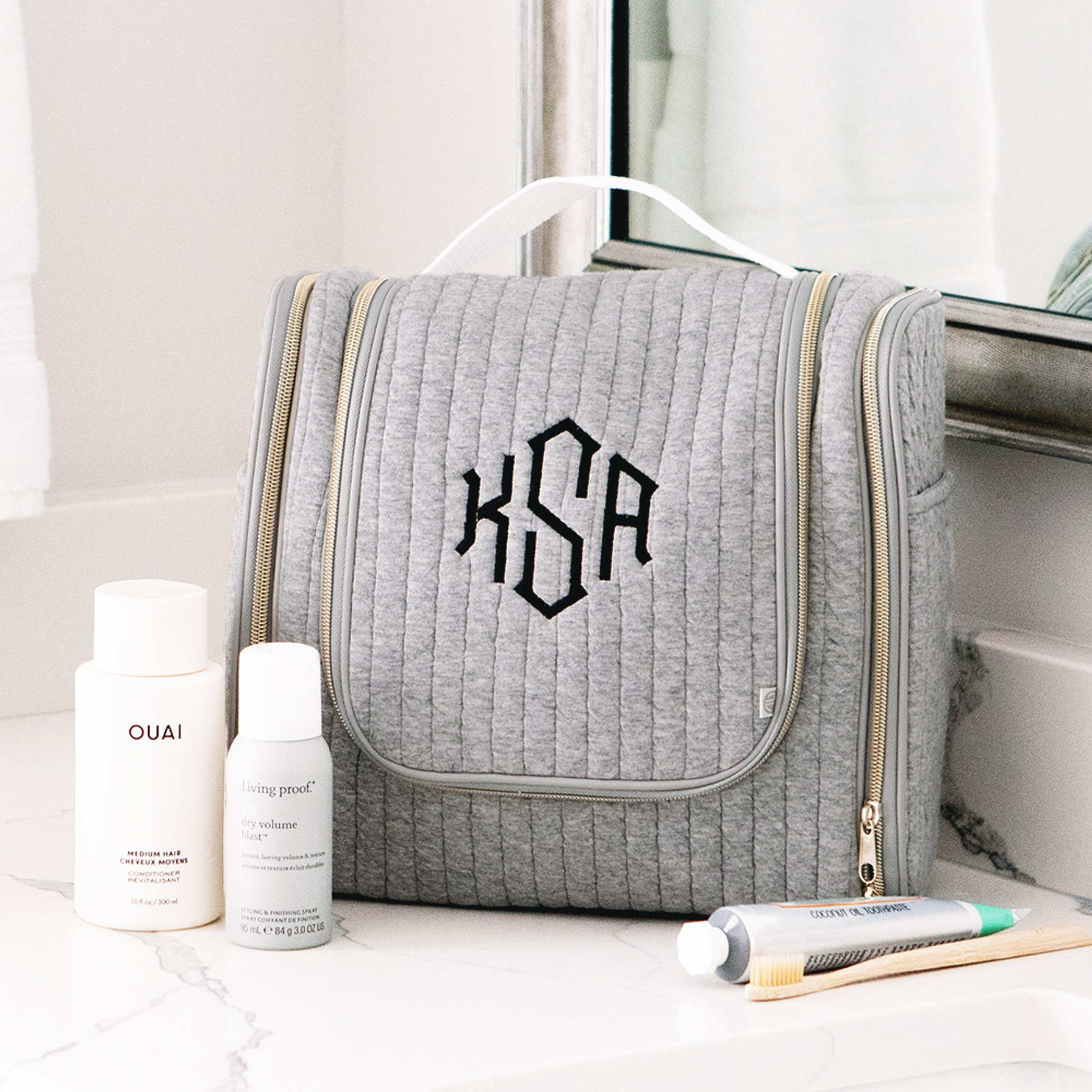 Personalized Quilted Hanging Toiletry Bag