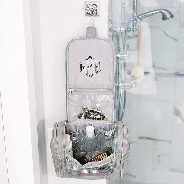 Personalized Quilted Hanging Toiletry Bag