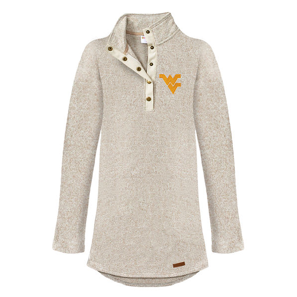 West Virginia Mountaineers Heathered Pullover Tunic in Oatmeal Heather