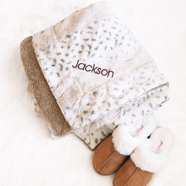 fur throw with name - updated