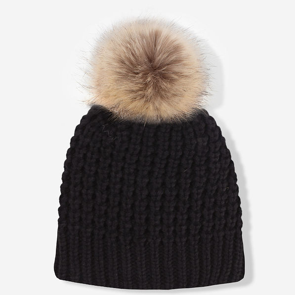 Chunky Knit Beanie in Black