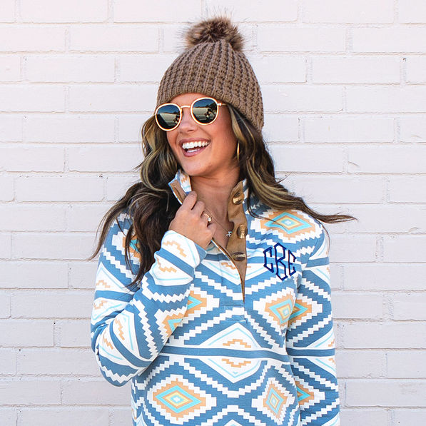 brown chunky knit beanie with pullover