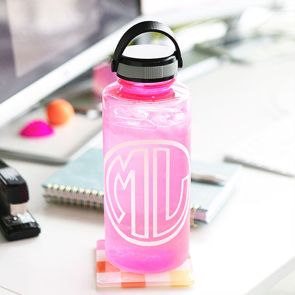 ml motivational water bottle on desk