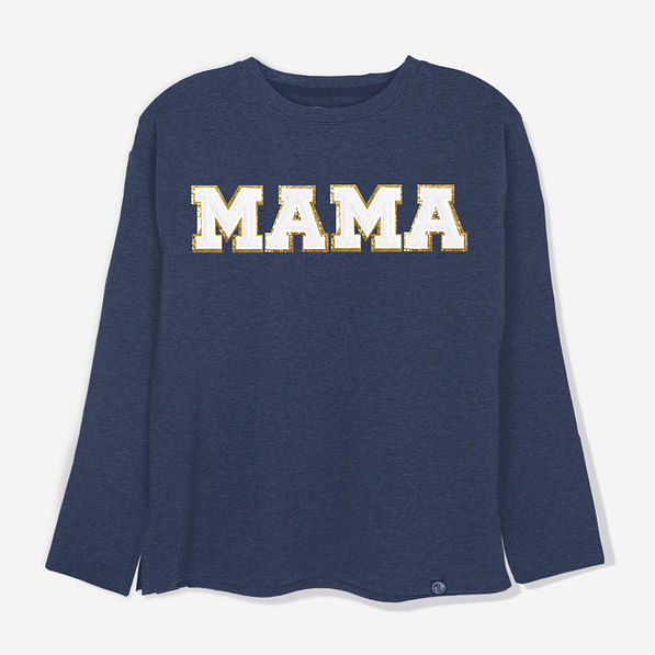 Mama Chenille Patches on Personalized Casual Sweatshirt