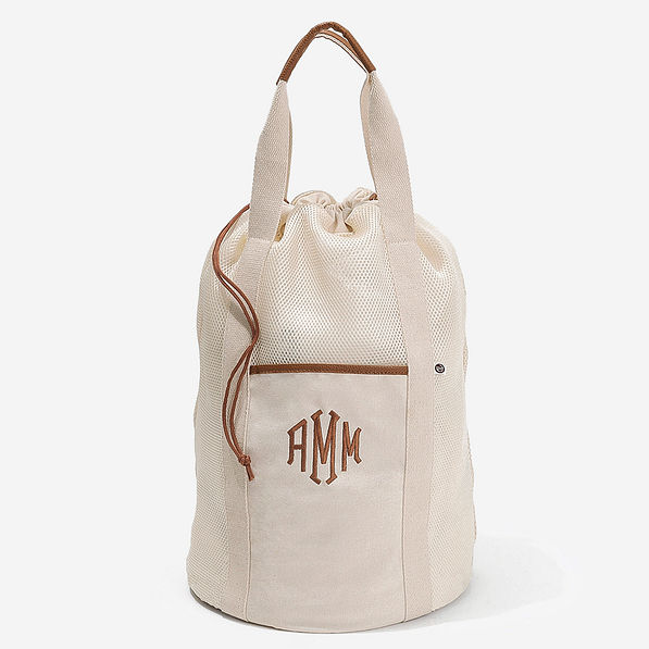 Ivory Monogrammed Packable Laundry Bag