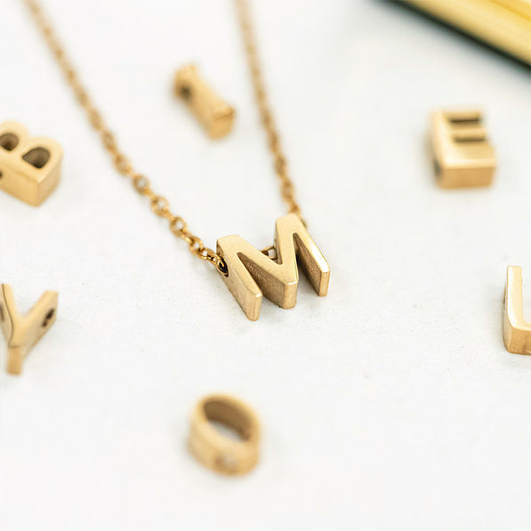 DIY Letter Necklace with charms