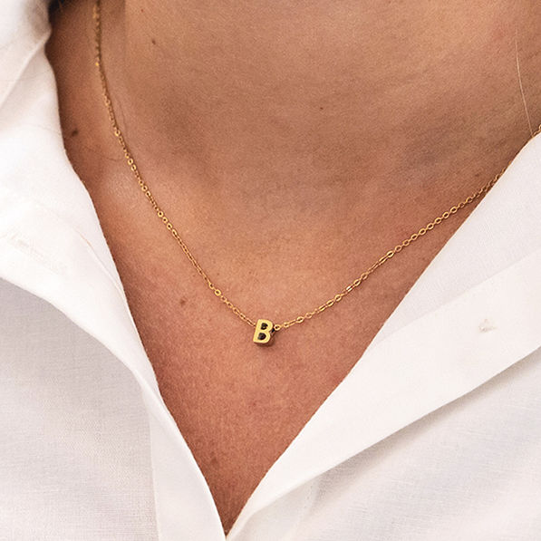 DIY Letter Necklace with B charm