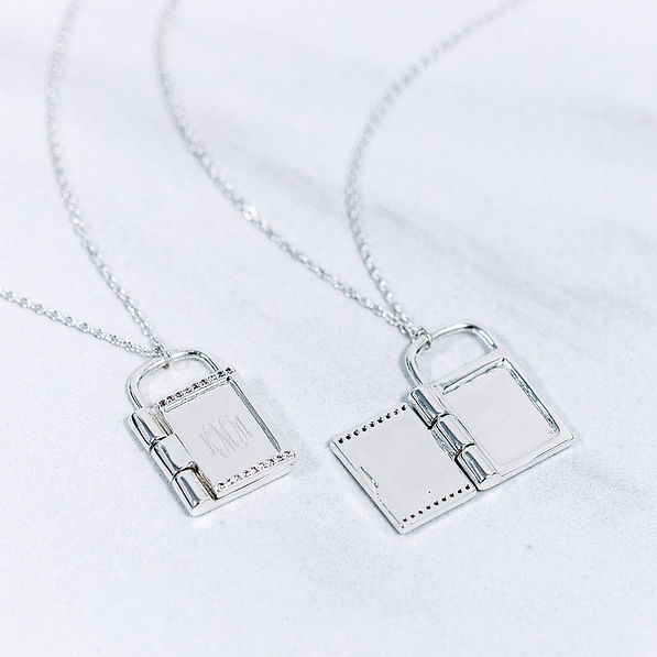 Monogrammed Keepsake Locket open and closed view