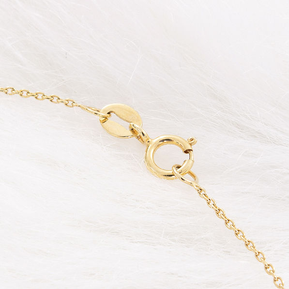 clasp on gold monogrammed lacey necklace