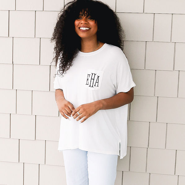 monogrammed jersey t-shirt in white