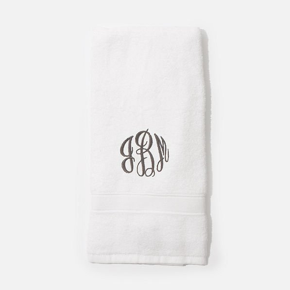 Monogrammed Hand Towel in White