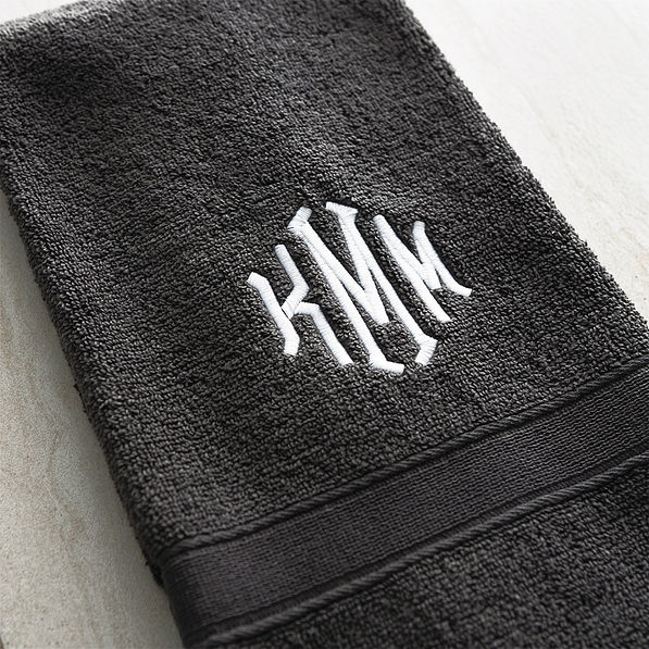 charcoal hand towel up close