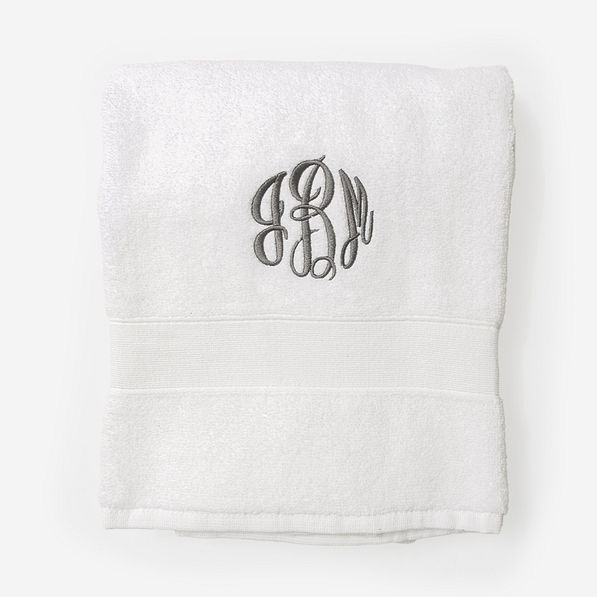 Monogrammed Bath Towel in White 2025
